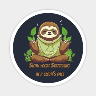 Adorable Sloth Yoga T-Shirt Design for Relaxation Magnet